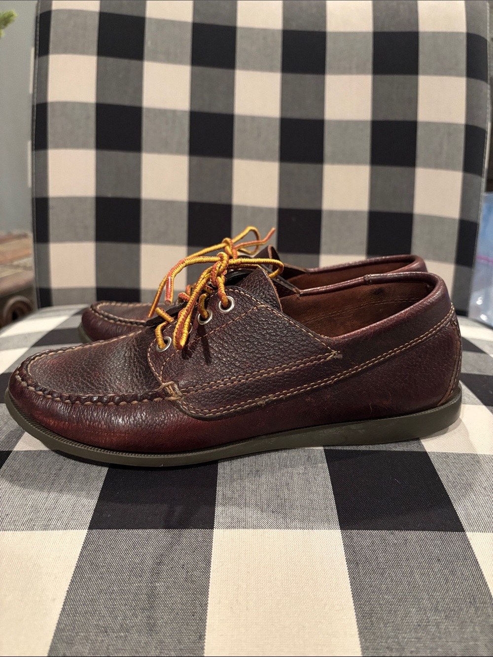 Womens L.L. Bean Casual Leather Boat Shoes in Dark Brown - Picture 2 of 4